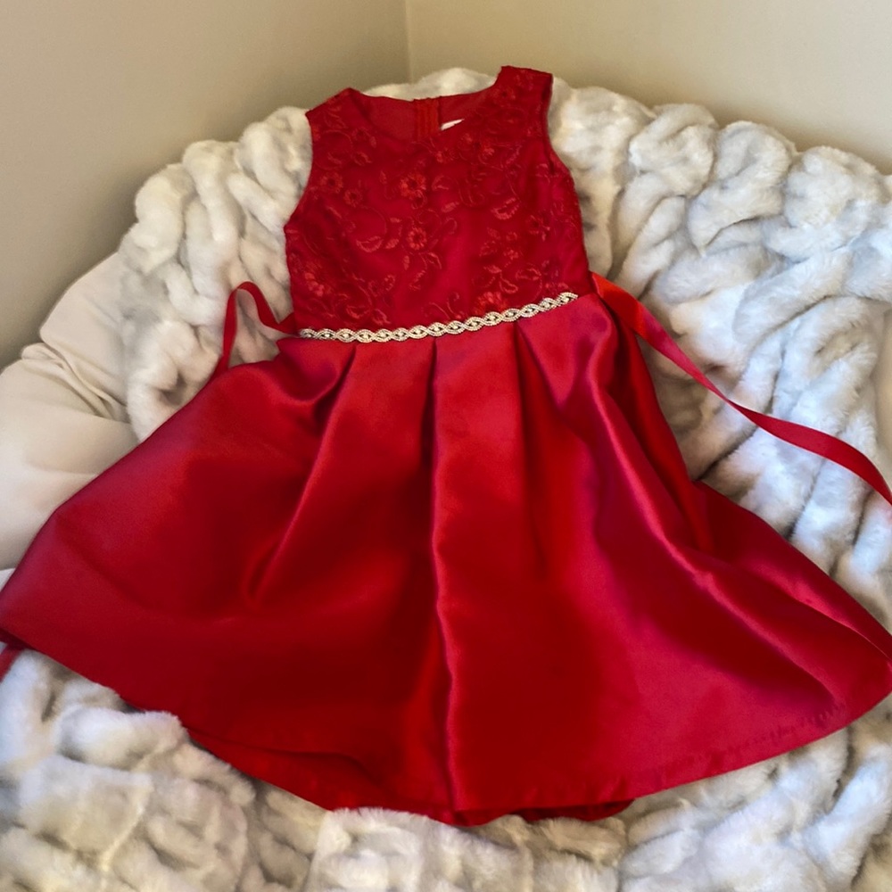 Dance or party dress with rhinestone belt